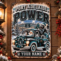 Port Adelaide Power AFL Special Christmas Metal Sign Custom Any Name