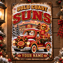 Gold Coast Suns AFL Special Christmas Metal Sign Custom Any Name