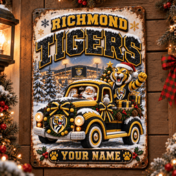Richmond Tigers AFL Special Christmas Metal Sign Custom Any Name