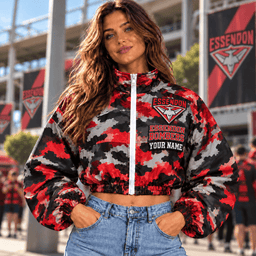 Essendon Bombers AFL Special Woman Short Zip Jacket Custom Any Name