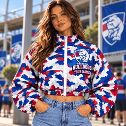 Western Bulldogs AFL Special Woman Short Zip Jacket Custom Any Name