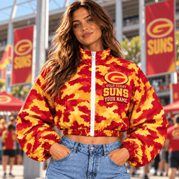 Gold Coast Suns AFL Special Woman Short Zip Jacket Custom Any Name