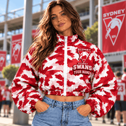 Sydney Swans AFL Special Woman Short Zip Jacket Custom Any Name