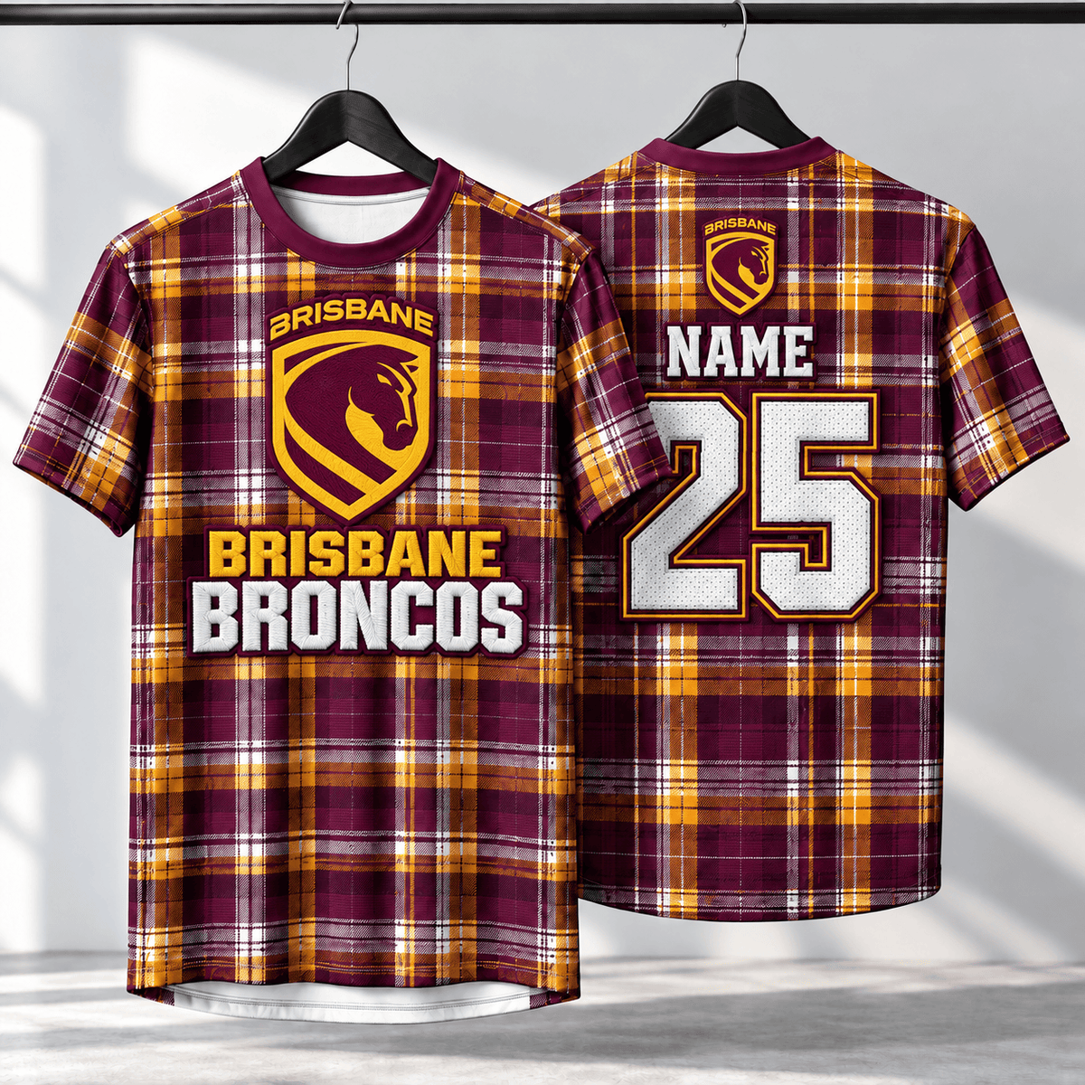 Brisbane Broncos NRL T-shirt New Design Custom Any Name & Number Gifts
