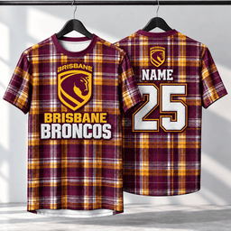 Brisbane Broncos NRL T-shirt New Design Custom Any Name & Number Gifts