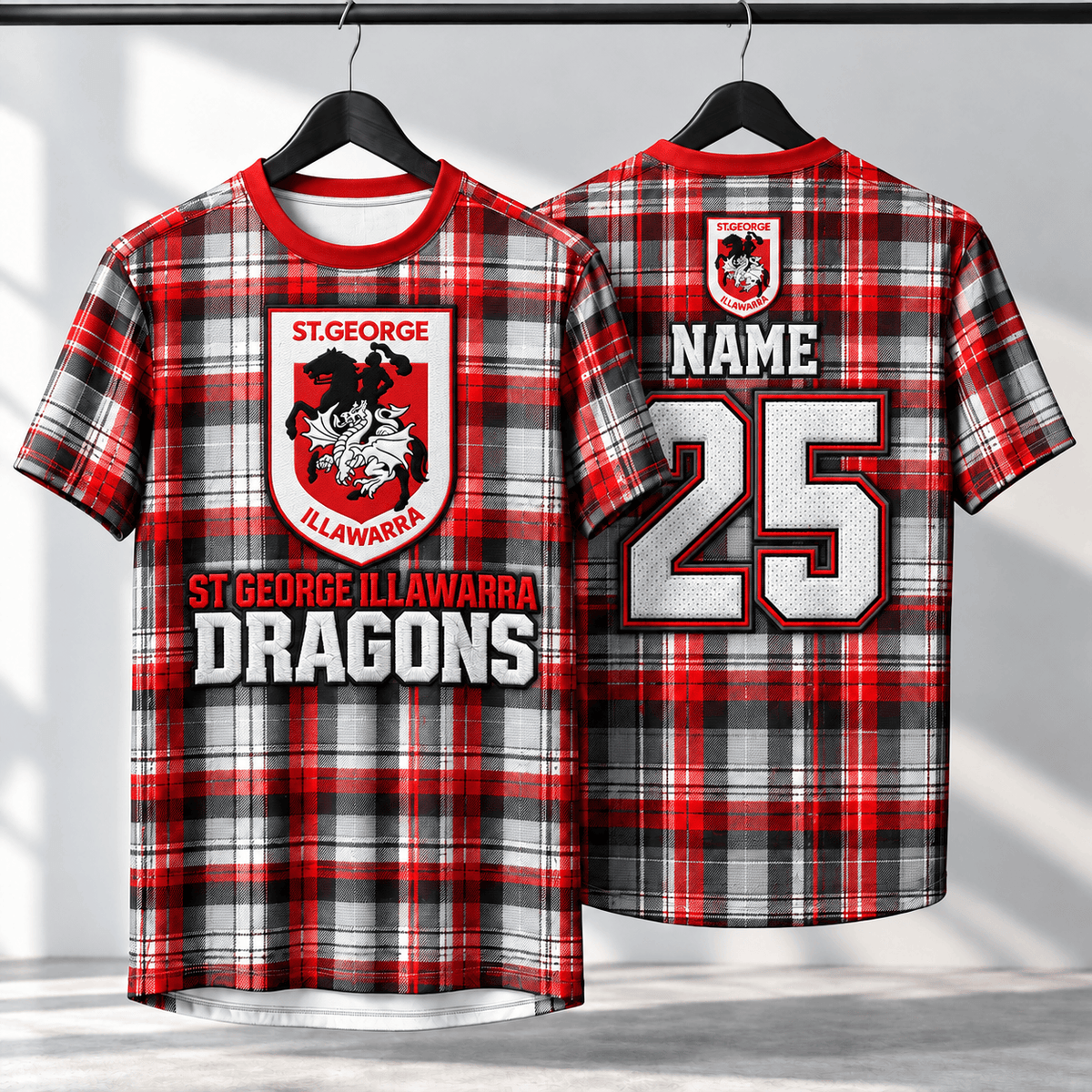 St George Illawarra Dragons NRL T-shirt New Design Custom Any Name & Number Gifts