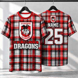 St George Illawarra Dragons NRL T-shirt New Design Custom Any Name & Number Gifts