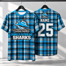 Cronulla-Sutherland Sharks NRL T-shirt New Design Custom Any Name & Number Gifts