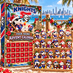 Newcastle Knights AFL Snoopy Summer Advent Calendar Box Custom Any Name