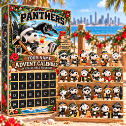 Penrith Panthers AFL Snoopy Summer Advent Calendar Box Custom Any Name