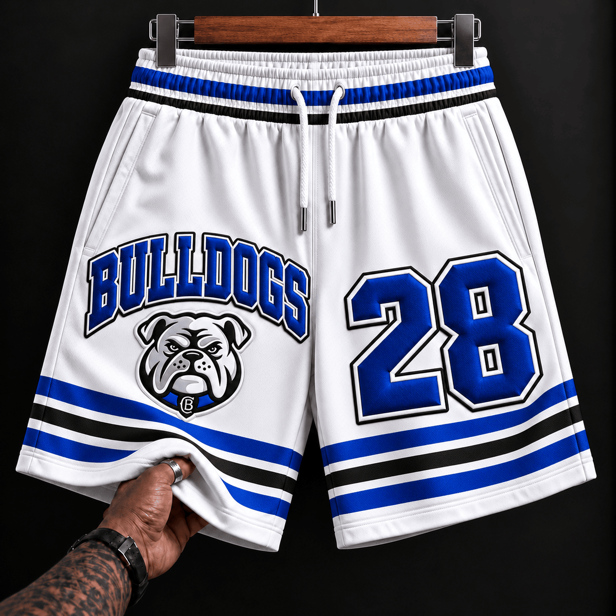 Canterbury-Bankstown Bulldogs NRL White Men Short Pants Custom Any Number Gifts