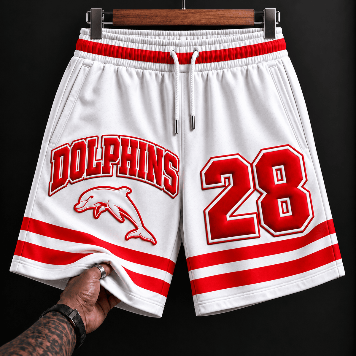 Dolphins NRL White Men Short Pants Custom Any Number Gifts