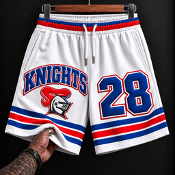 Newcastle Knights NRL White Men Short Pants Custom Any Number Gifts