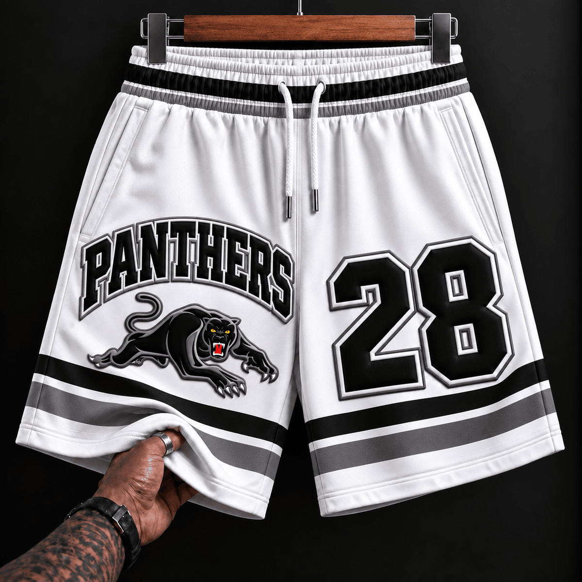 Penrith Panthers NRL White Men Short Pants Custom Any Number Gifts