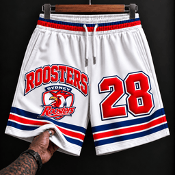 Sydney Roosters NRL White Men Short Pants Custom Any Number Gifts