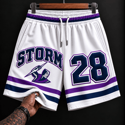 Melbourne Storm NRL White Men Short Pants Custom Any Number Gifts