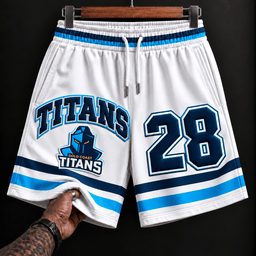 Gold Coast Titans NRL White Men Short Pants Custom Any Number Gifts
