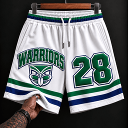 New Zealand Warriors NRL White Men Short Pants Custom Any Number Gifts