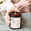 Birth Flower Birthday Gift Personalised Candle, Soy Wax