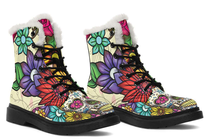 Sugar Skull Winter Boots