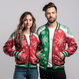 Unique Christmas Couple's Gift: 3D Jacket Set