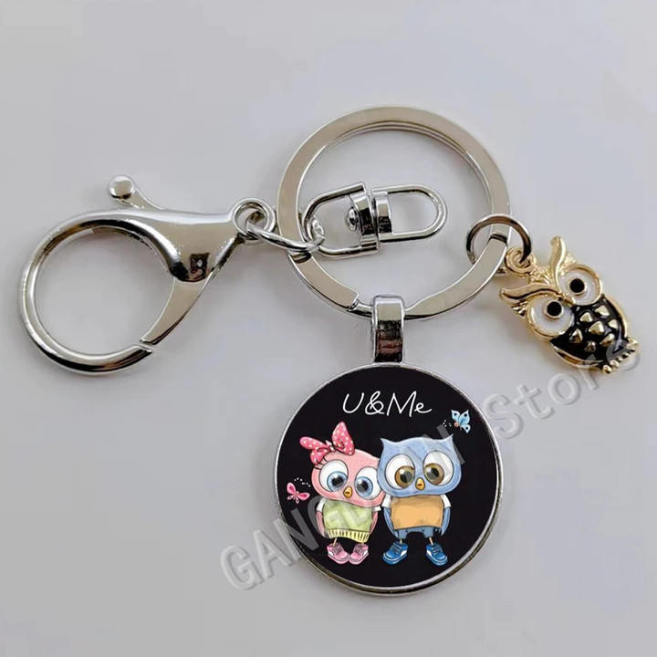 DIY Cute Keychain Owl Keyring Night Owl Keychain Animal Gift Ladies Men Handbag Accessories Car Keys Handmade Jewelry