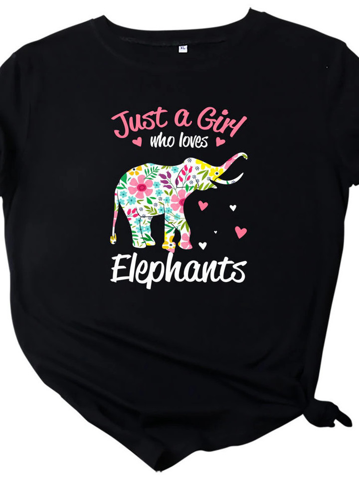 Elephants Print T Shirt for Women