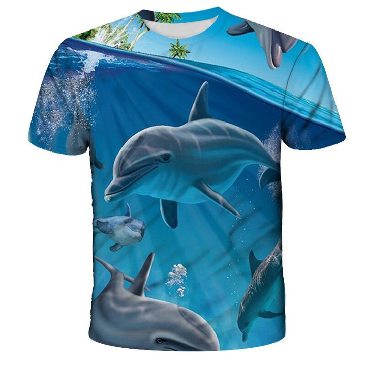 dolphin 3D Printed Men tshirt Man Women Funny t shirts