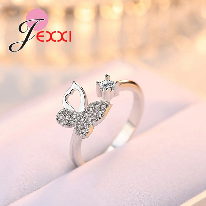 Silver Insect Butterfly Opening Rings