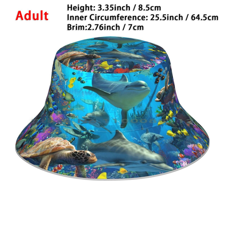 Dolphin Playground Bucket Hat Sun Cap