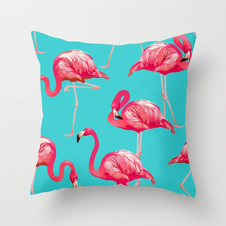 Pink Flamingo Pillow Cushion Decorative