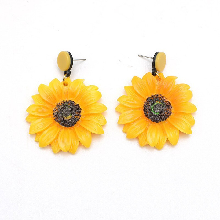 Sunflower Earrings Small Fresh Flower Earrings