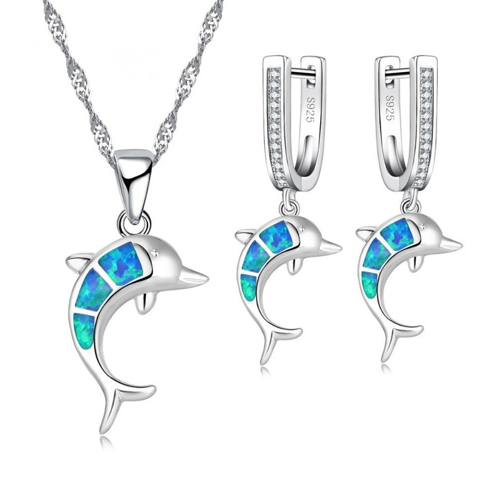 Dolphin Jewelry Necklace And Earring