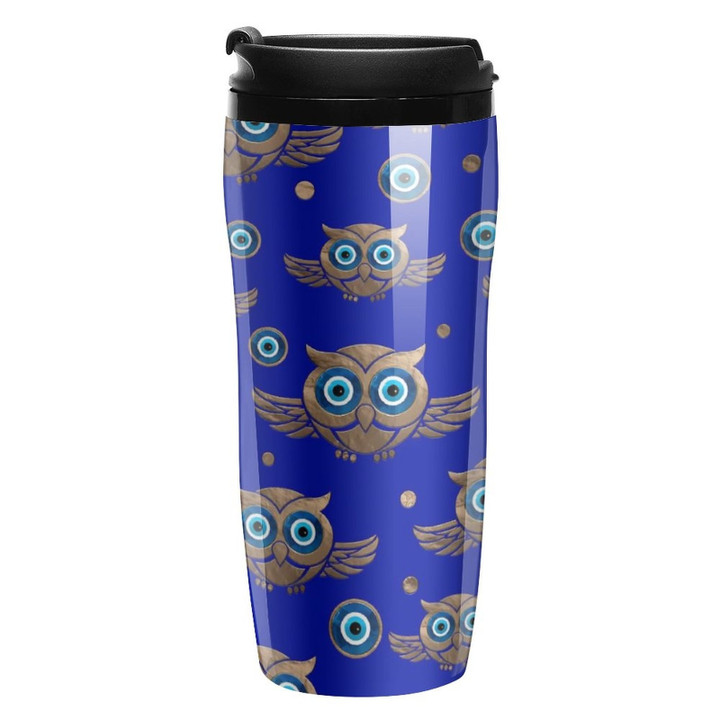 Owl Evil Eye Coffee Mug Travel 350ml Plastic Cup