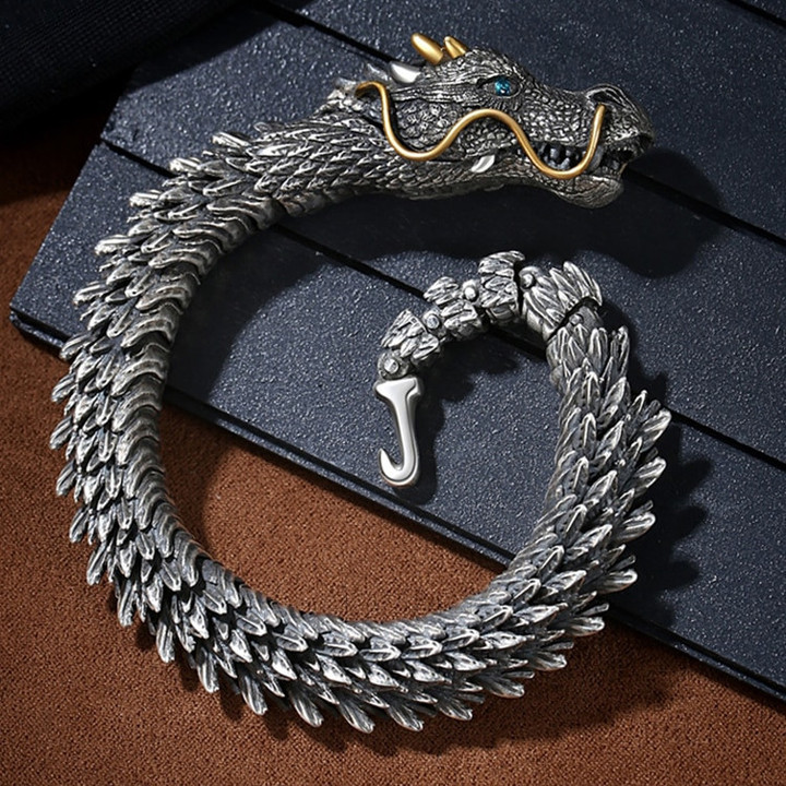 Three-dimensional Bracelet Men's Trendy Personality Smart Dragon Bracelet