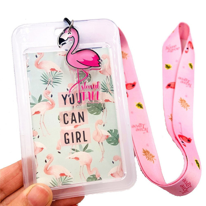 Cute Flamingo keychain Strap Neck straps Lanyards