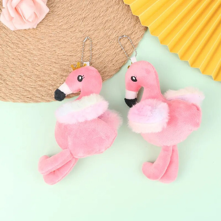 Flamingo Bird Plush Keychain Stuffed Animal Wildlife Collectible Soft Plush Doll Toy Birthday Gift For Girl