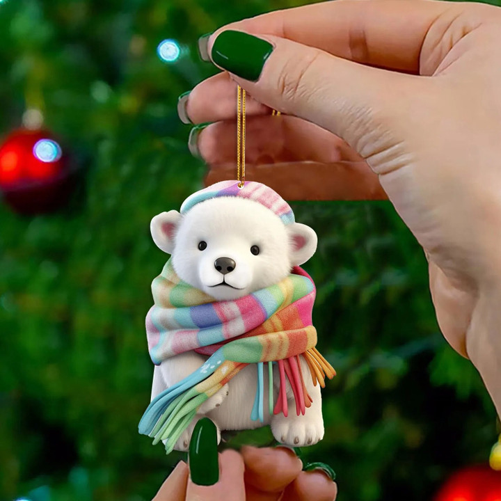 Adorable Polar Bear Christmas Decoration