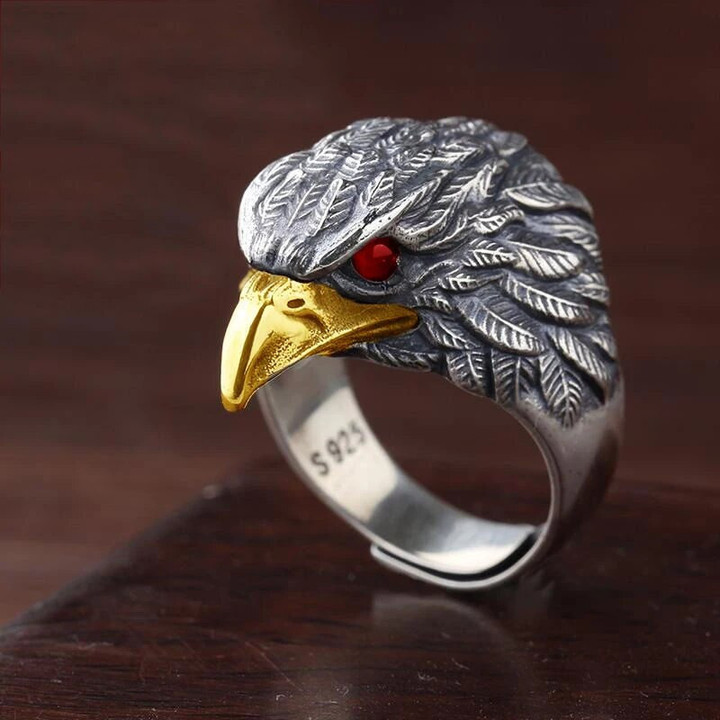 100% S925 silver eagle rings