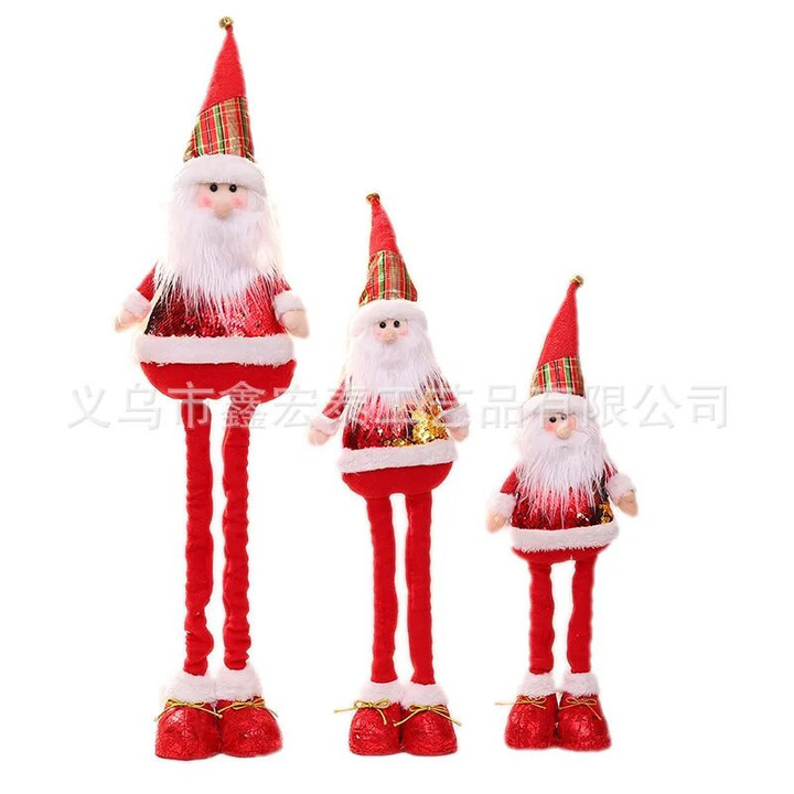 30 CM New liftable Christmas decorations telescopic legs toys Christmas doll gifts Christmas ornaments personal gift