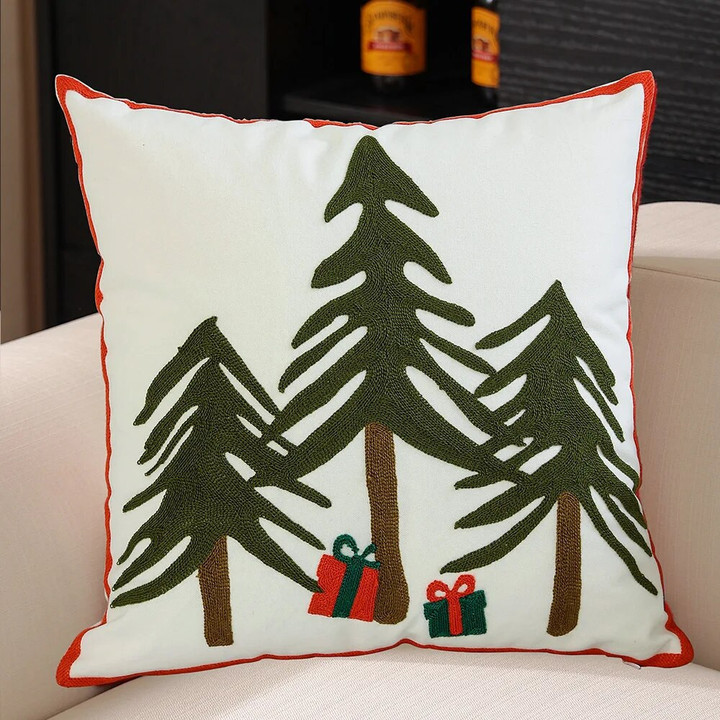 Christmas Day Light Luxury Pillow New Home Snowflake Reindeer Christmas Cushion Cover without Core