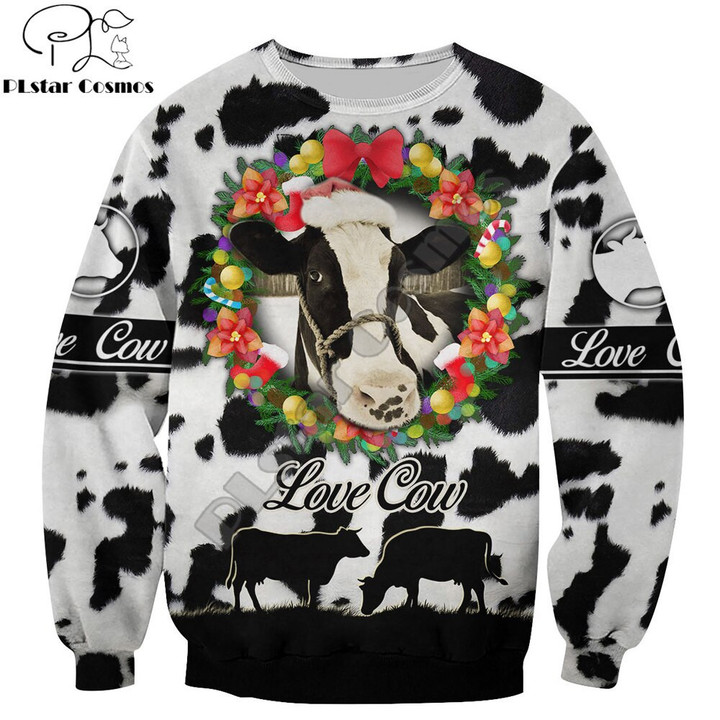 Cow Christmas 3D hoodies and Sweatshirt