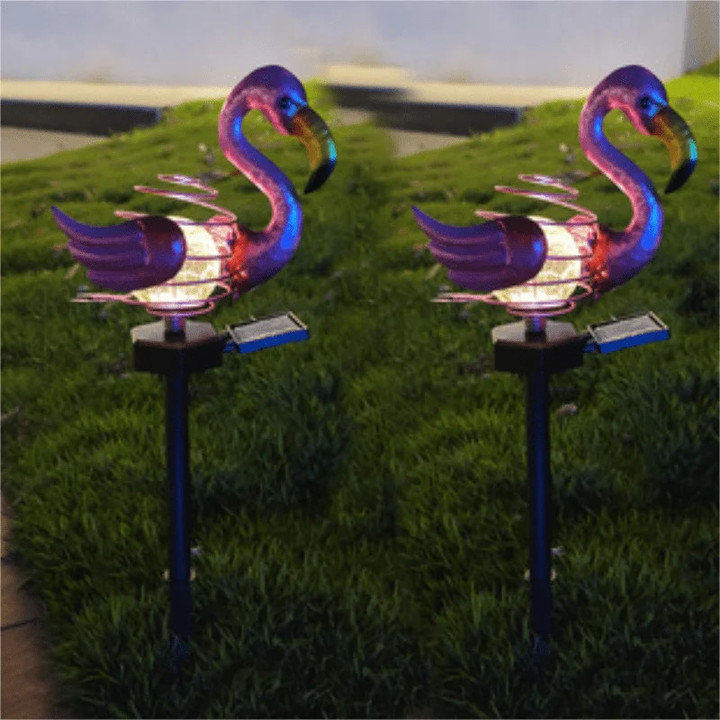 Solar Power LED Lamp Flamingo