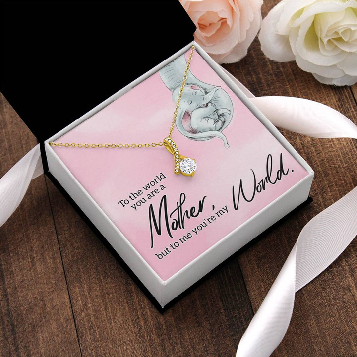 YOU'RE MY WORLD ELEPHANT MOM NECKLACE Card