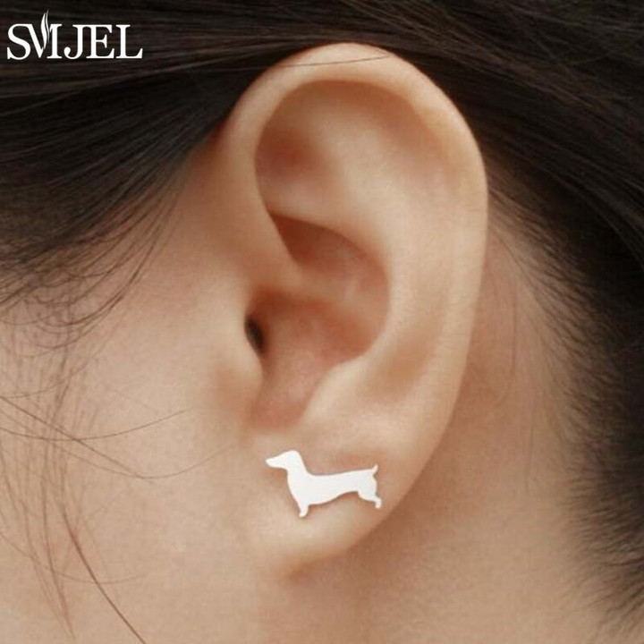 Tiny Cute Dachshunds Dog Earrings for Women