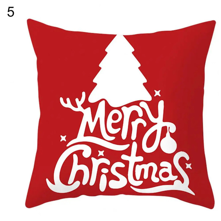 Useful Christmas Pillow Cover Smooth Christmas Pillowcase Breathable Christmas Sofa Chairs Pillow Cover Skin-friendly