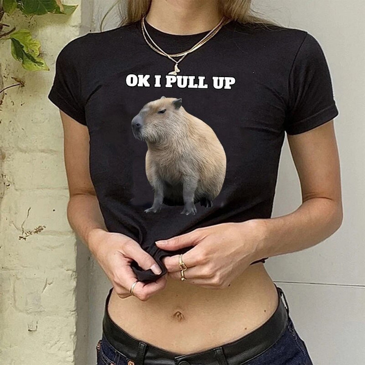 Capybara T Shirt Crop Top