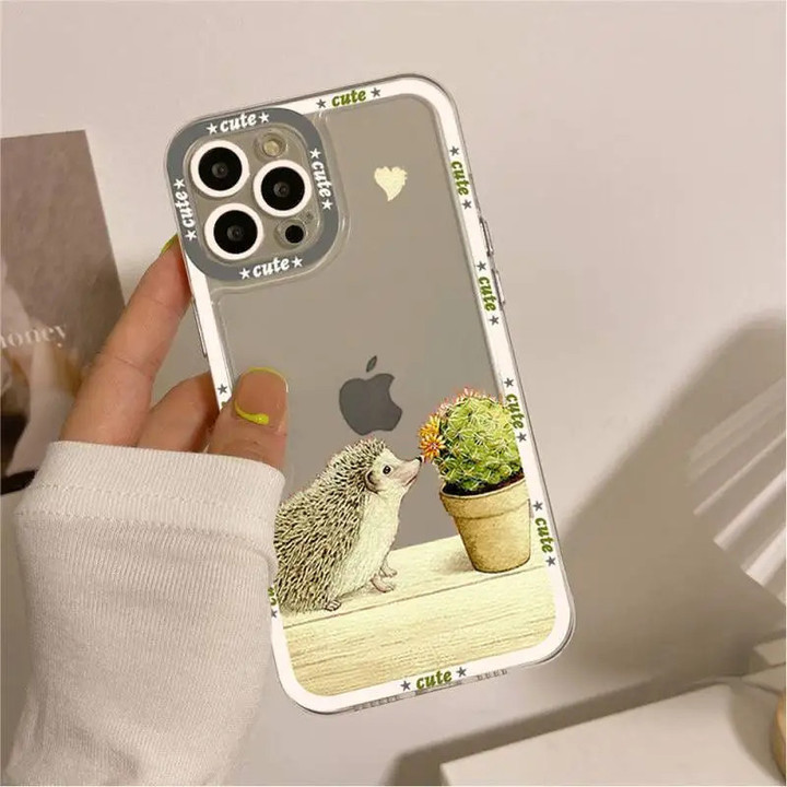 Kawaii Hedgehog Heart Phone Case