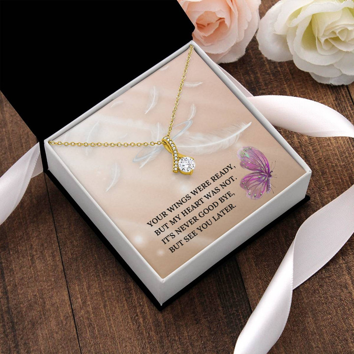 YOUR WINGS WERE READY BUTTERFLY MOTHER NECKLACE Card