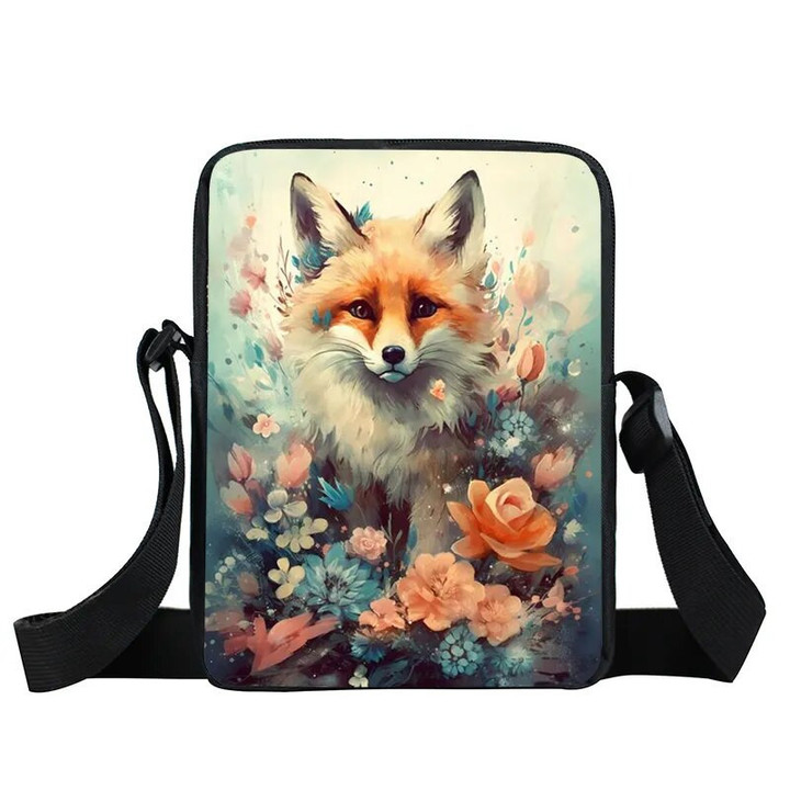 Kawaii Animals Panda Raccoon Fox Owl Print Crossbody Bag Women Men Shoulder Bags Teenager Handbag For Travel Messenger Bags Gift